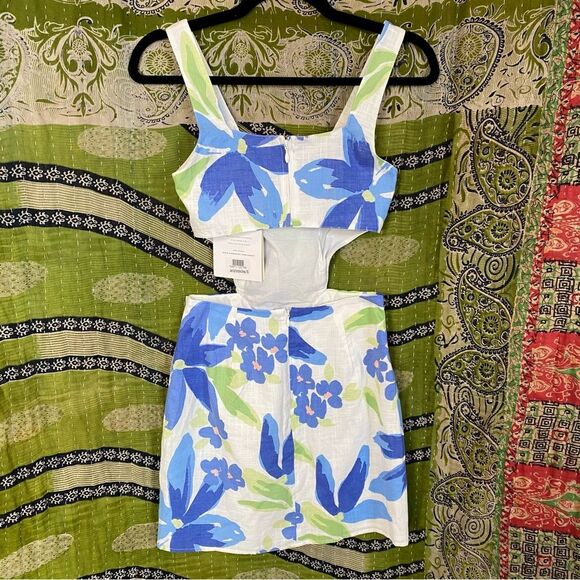 NWT Sabo Paradise Floral Print Lace-Up Scorpios Mini Dress Size 2 - Picture 8 of 16